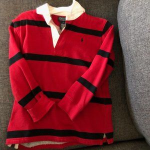 Ralph Lauren Long Sleeved Polo Red and Black